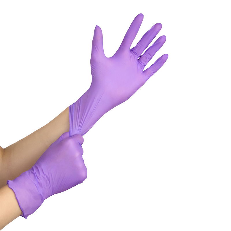 товар Перчатки нитриловые, неопудренные, текстурированные на пальцах, сиреневые, S V8-0010