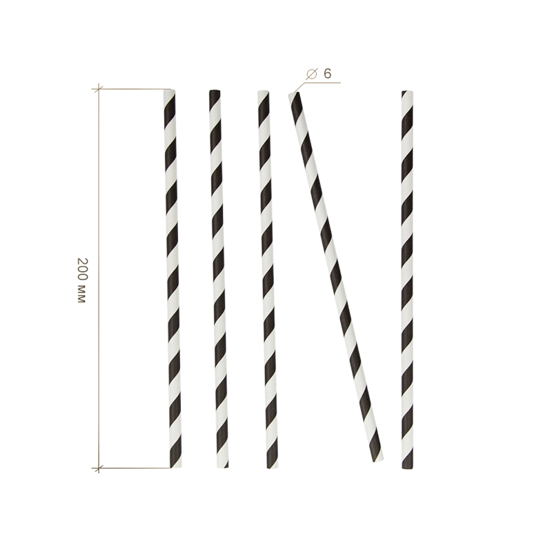 товар Бумажные трубочки Зебра 200*6 мм TB060