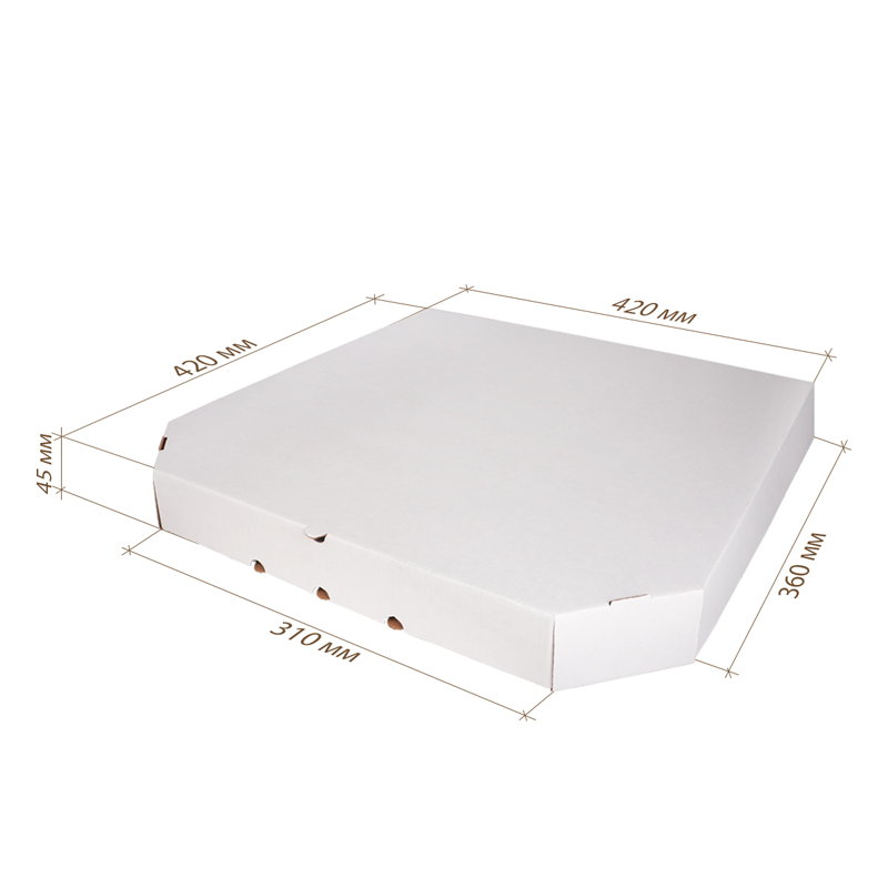 товар Коробка для пиццы, белая, 420*420*45 мм PZ142B