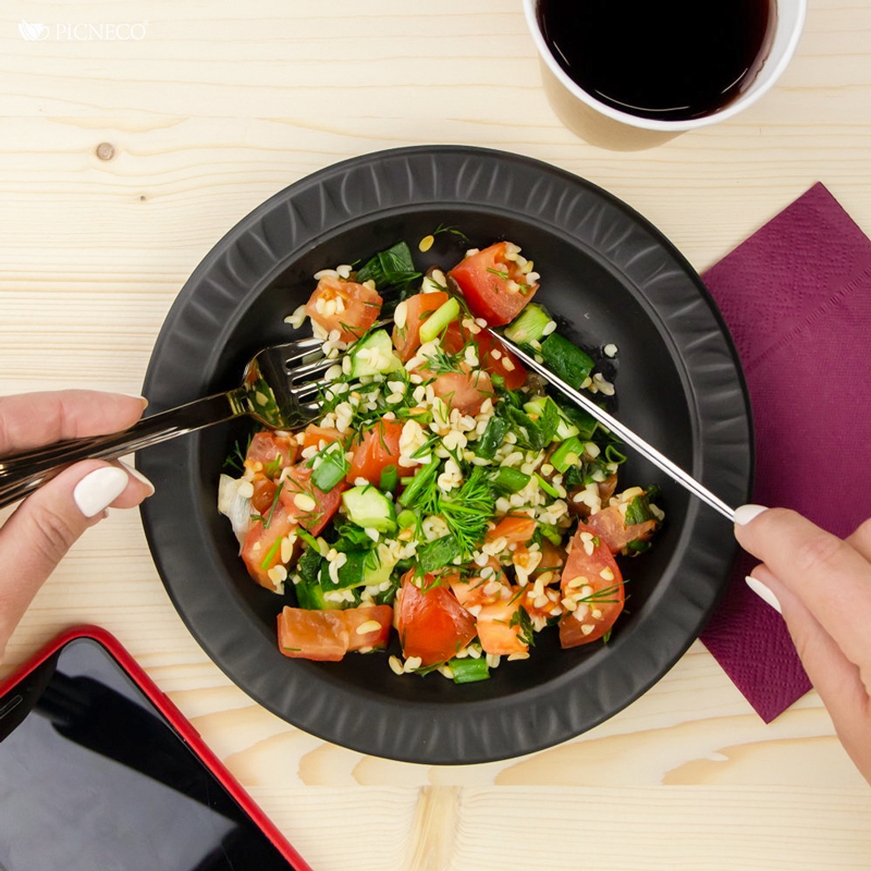 товар Тарелка круглая из кукурузного крахмала, d=180мм, черная TL027C