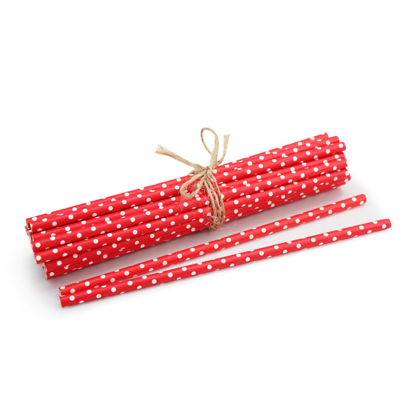 товар Бумажные трубочки "Клубника", 195*6 мм, 25 шт. TB034
