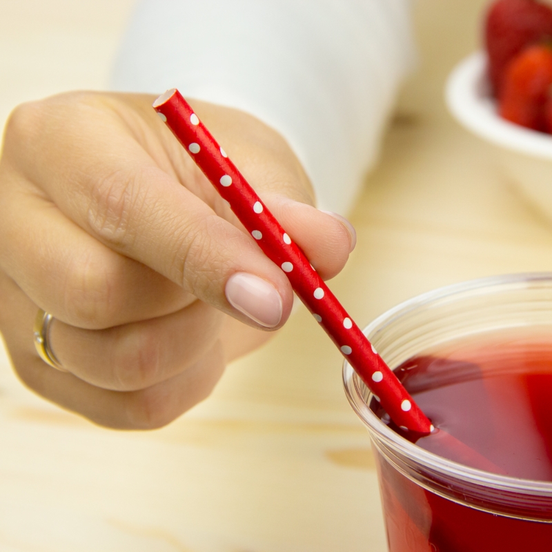 товар Бумажные трубочки "Клубника", 195*6 мм, 25 шт. TB034