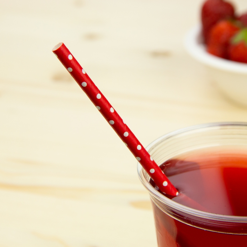 товар Бумажные трубочки "Клубника", 195*6 мм, 25 шт. TB034