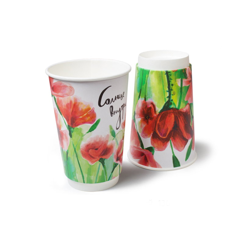 товар Бумажный двухслойный стакан "Солнце внутри", 430 мл (макс. 490 мл) STD0457