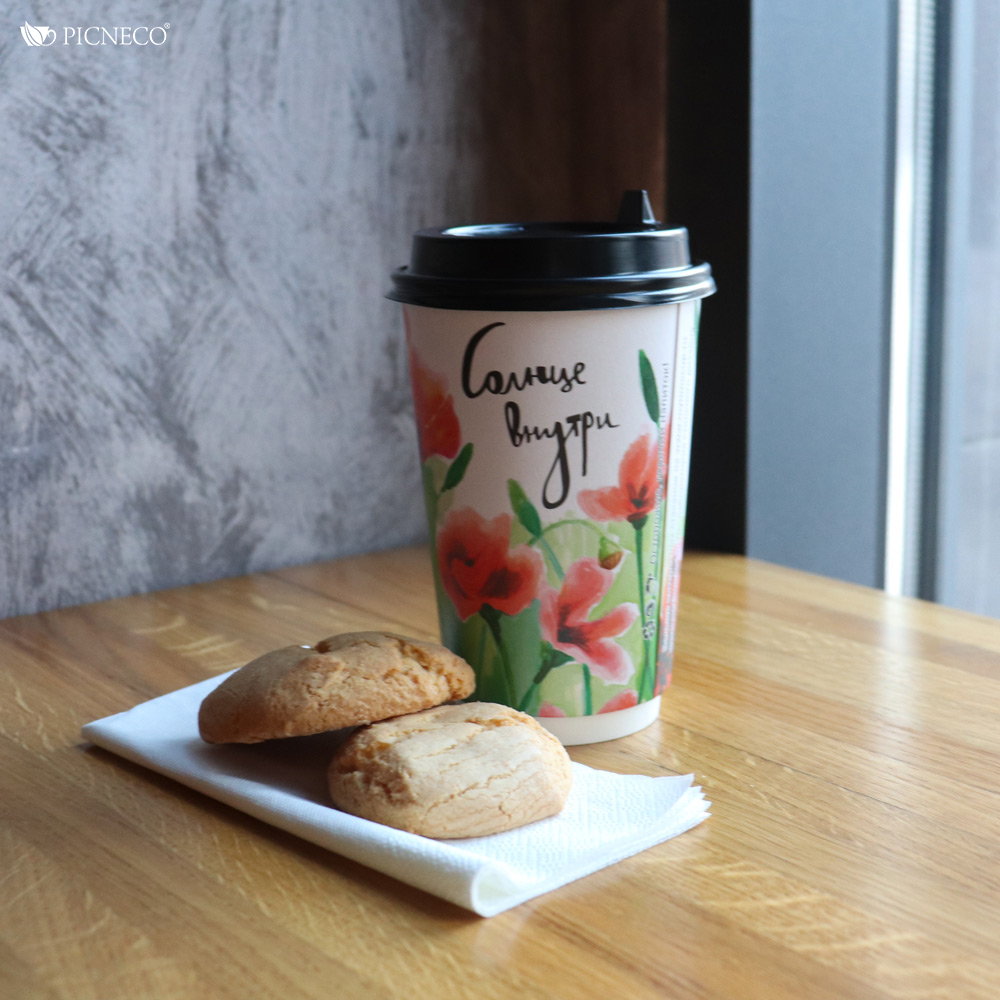 товар Бумажный двухслойный стакан "Солнце внутри", 430 мл (макс. 490 мл) STD0457