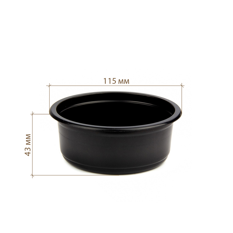 товар Контейнер круглый PP, черный, 115*43 мм, 250 мл, cерия СпК-115 V4-0027