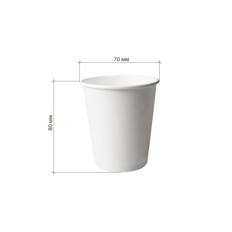 товар Бумажный стакан ВЕНДИНГ 165 мл, однослойный, d=70 мм, белый STB0165