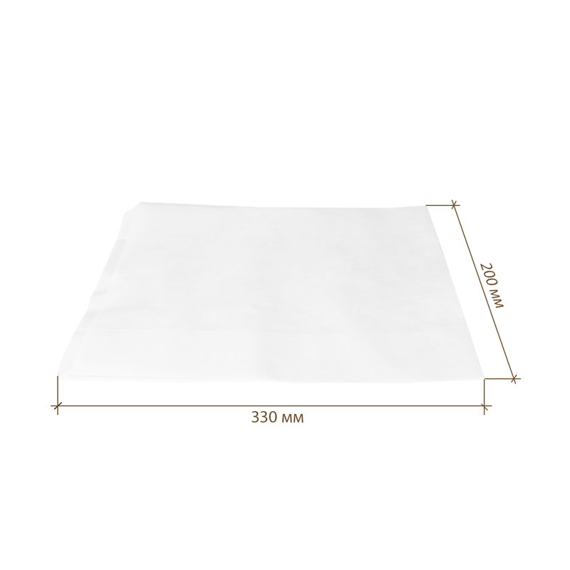 товар Белый бумажный пакет с плоским дном, жиростойкий плоский пакет, 200*90*330 мм KLD120