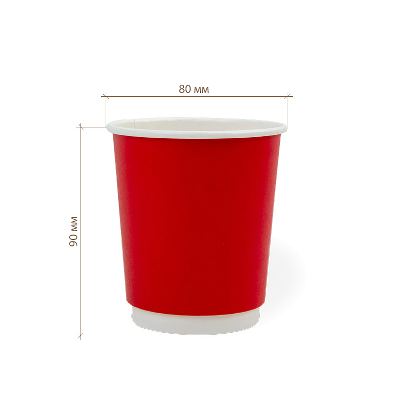 товар Бумажный двухслойный стакан 250 мл красный STDR025