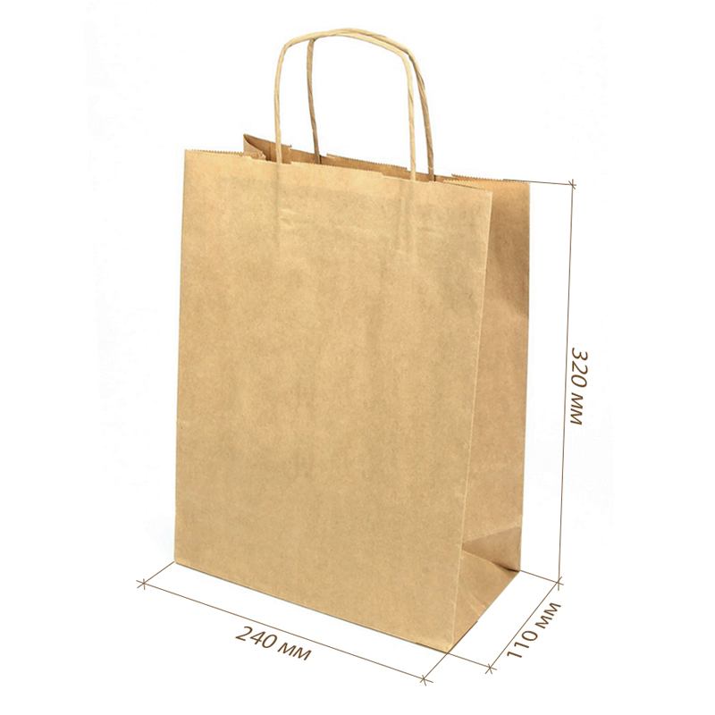 товар Пакет крафт с кручеными ручками, 240*110*320, 78 KPK124