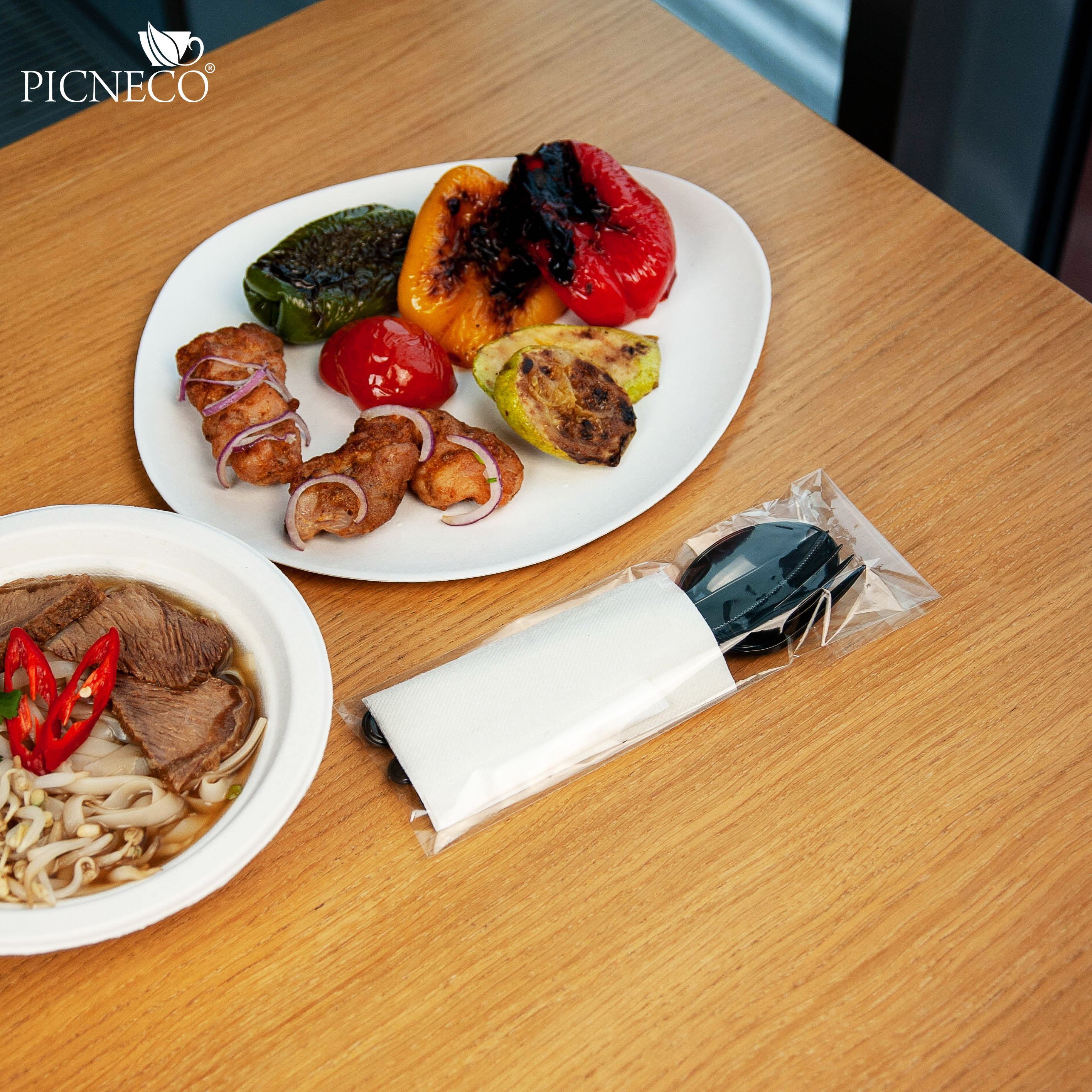 товар Набор черных приборов в инд. упаковке (нож, вилка, ложка, салфетка, зубочистка) V1-1002