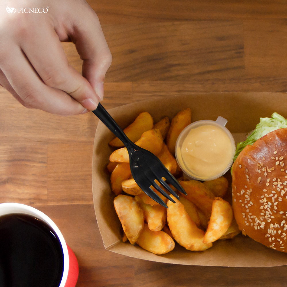 товар Одноразовая вилка черная малая, 150 мм SP016C