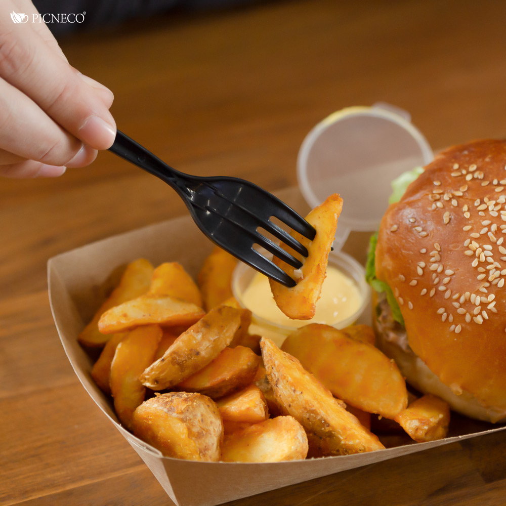 товар Одноразовая вилка черная малая, 150 мм SP016C