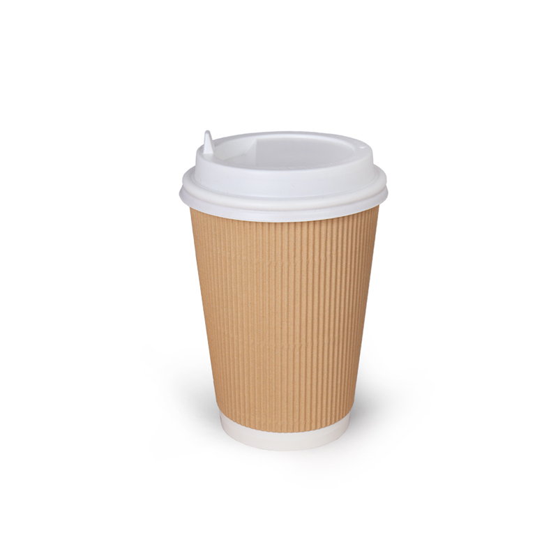 товар Бумажный гофрированный стакан, крафт, 400 мл (макс. 450 мл) STG145Kr