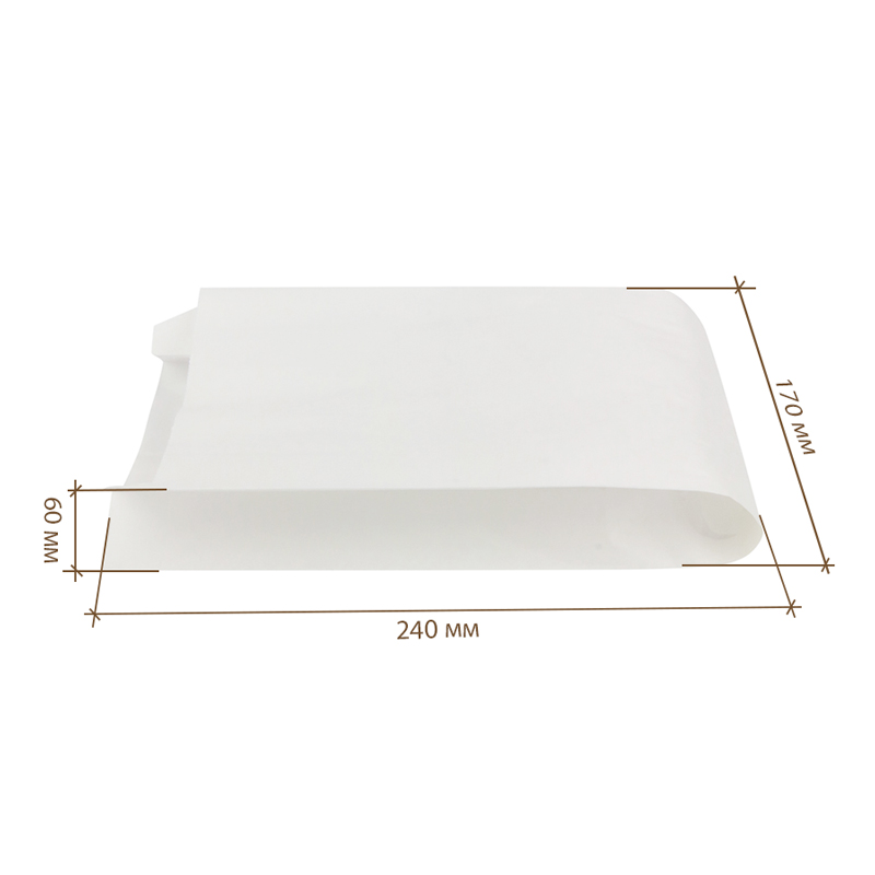 товар Бумажный пакет с плоским дном, 170*60*240 мм, белый V2-1015