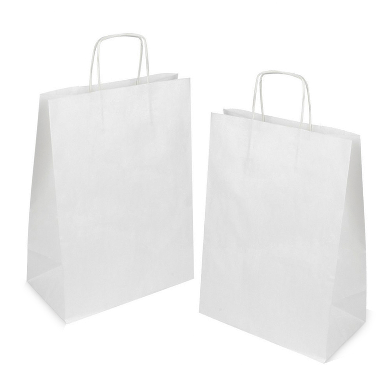 товар Пакет белый крафт с кручеными ручками 290*160*400, 80 BPK129