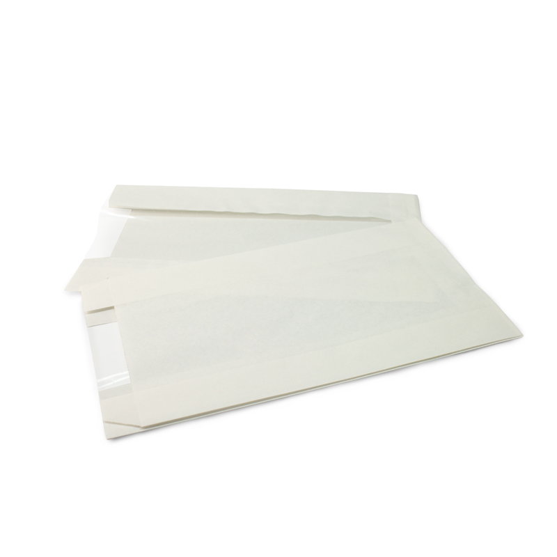 товар Бумажный крафт пакет с плоским дном и окном, белый, 140(окно-60)*60*250 мм KPO014