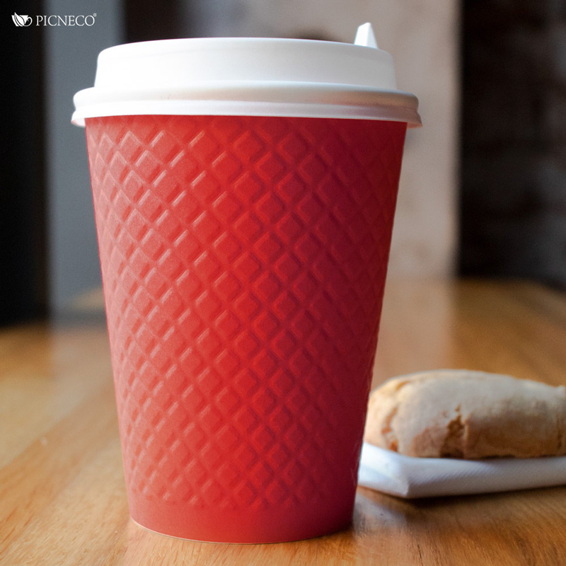 товар Двухслойный бумажный стакан с конгревом, красный, 250 мл STKG025R