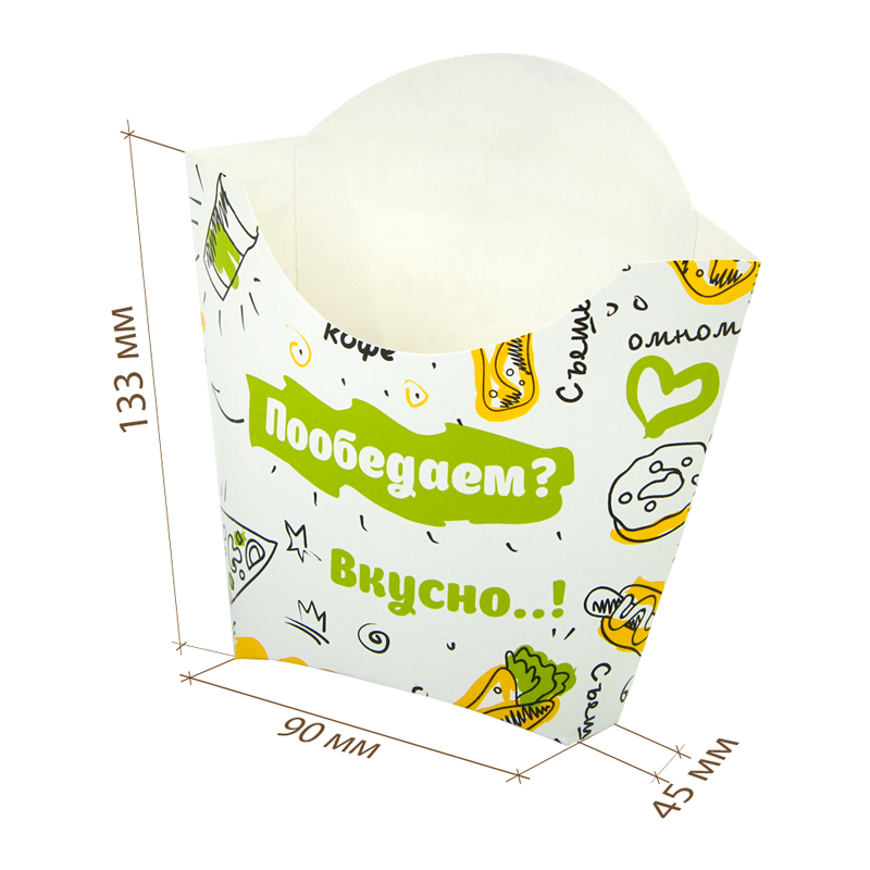 товар Упаковка для картофеля фри, 45*90*133 мм, 120 гр FOODкорт BK367