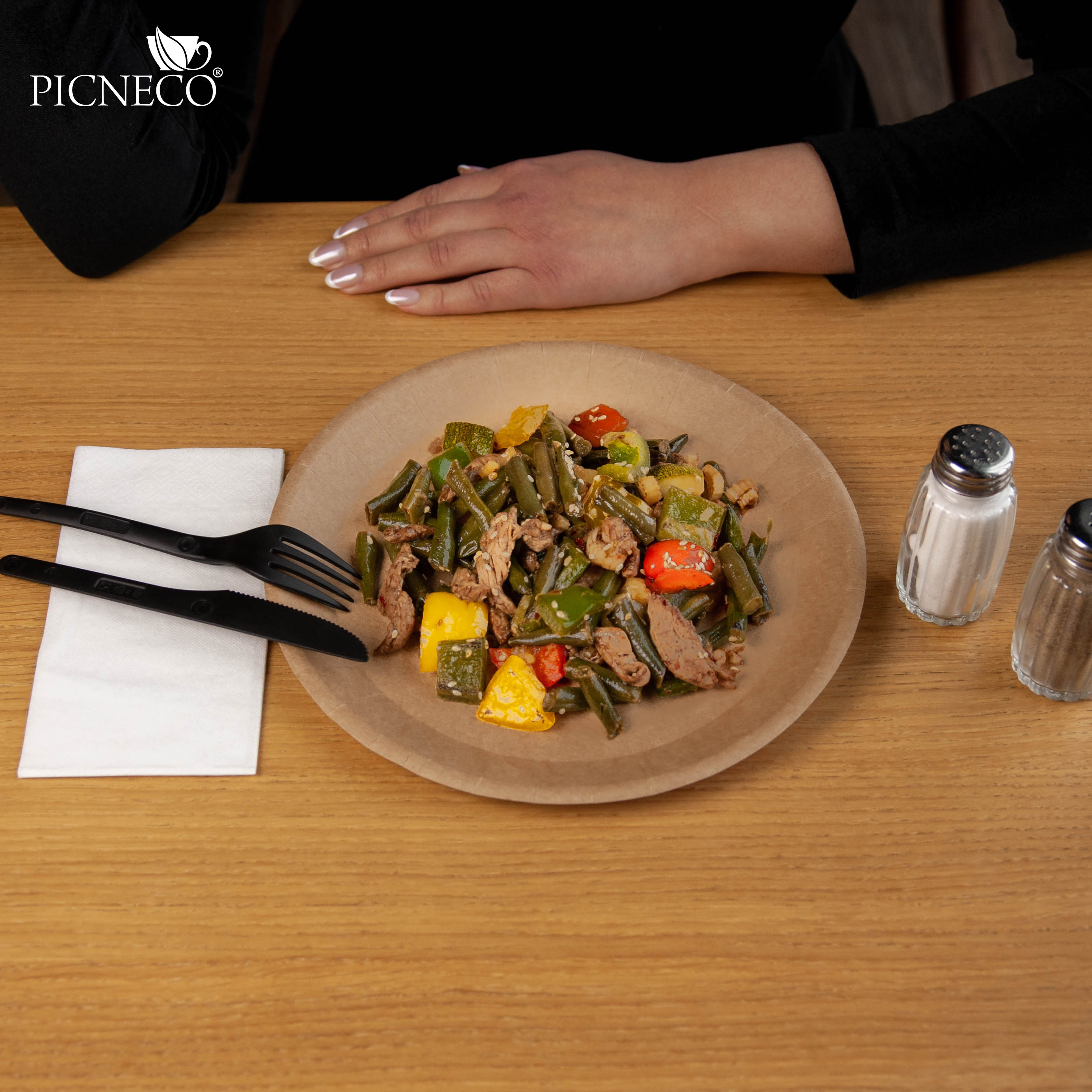 товар Одноразовая бумажная тарелка крафт 230 мм BP023kr