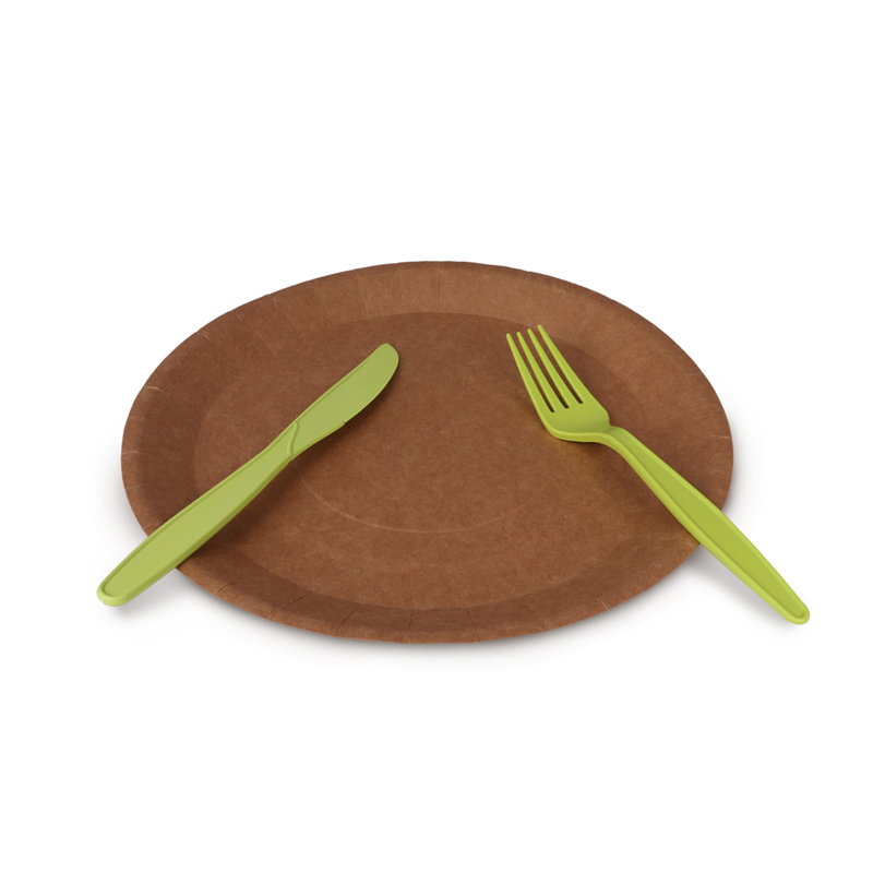 товар Одноразовая бумажная тарелка крафт 230 мм BP023kr