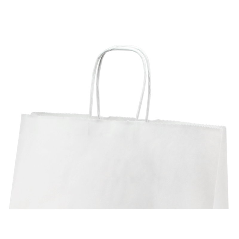 товар Бумажный крафт пакет с кручеными ручками, белый, 330*180*370 мм BPK033