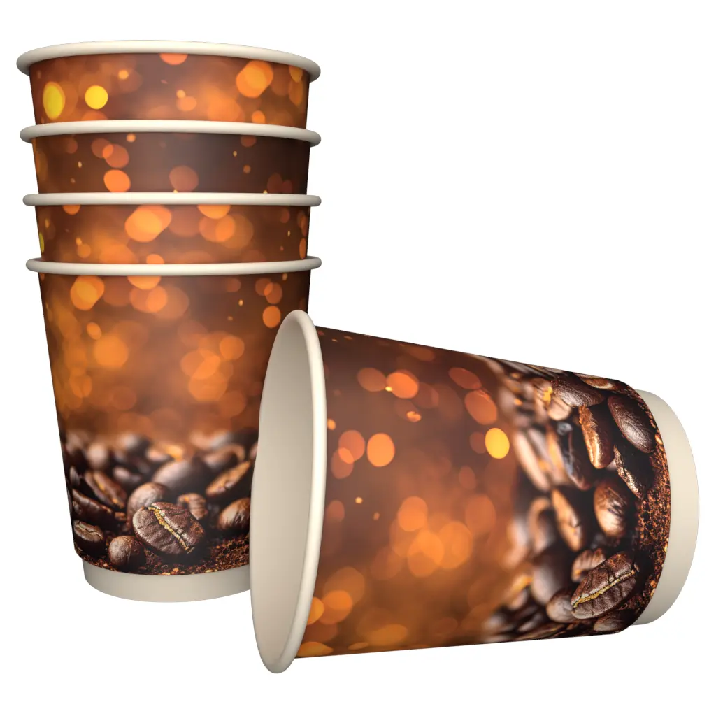 товар Бумажный стакан с рисунком "Кофе" 250 мл, двухслойный STD225Cb