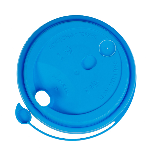 Крышка для стакана со съемным питейником 90 мм голубая матовая