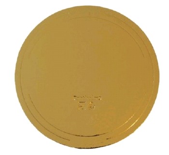 Подложка для торта усиленная круглая золотая 32 см, толщина 2,5 мм