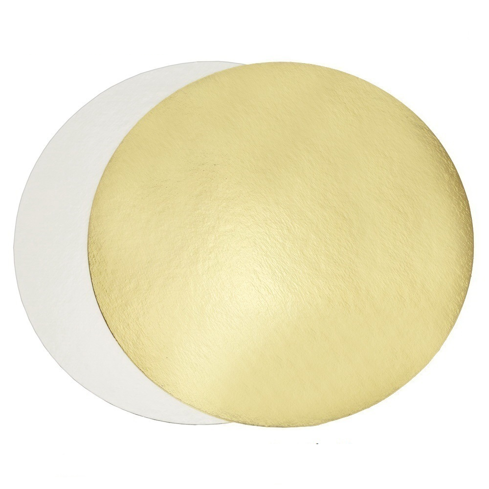 Подложка для торта усиленная круглая золото-жемчуг 32 см, толщина 3,2 мм