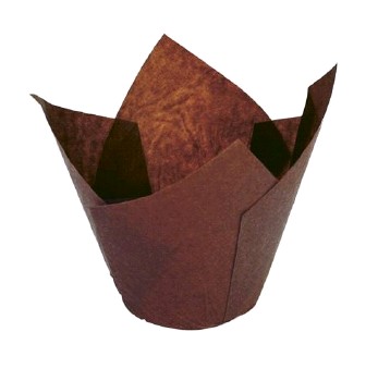 Форма бумажная тюльпан коричневая, 110*40 мм