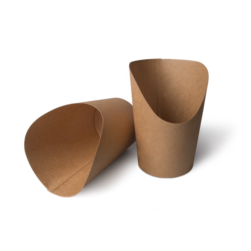 товар Круглая упаковка для картофеля фри, снеков, поп-корна, крафт, 130*75*75 мм BK094Kr