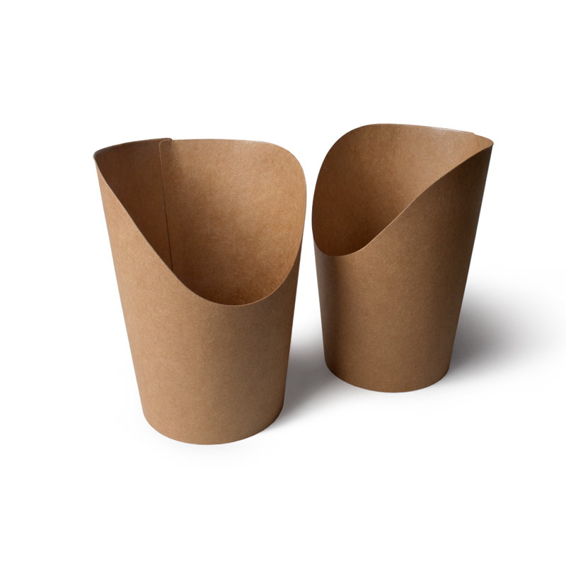 товар Круглая упаковка для картофеля фри, снеков, поп-корна, крафт, 130*75*75 мм BK094Kr