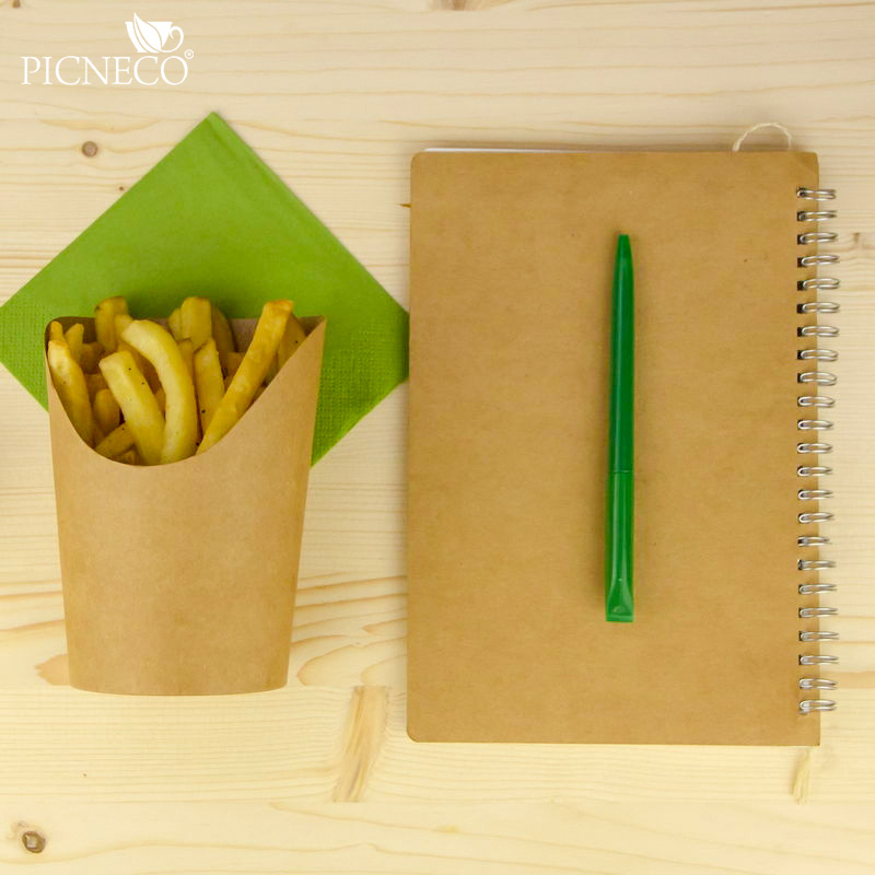 товар Круглая упаковка для картофеля фри, снеков, поп-корна, крафт, 130*75*75 мм BK094Kr