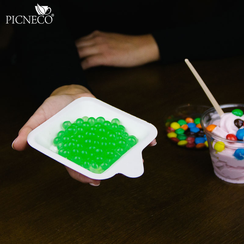 товар Тарелка квадратная для фуршета 100 мм из сахарного тростника, дегустационная TL040