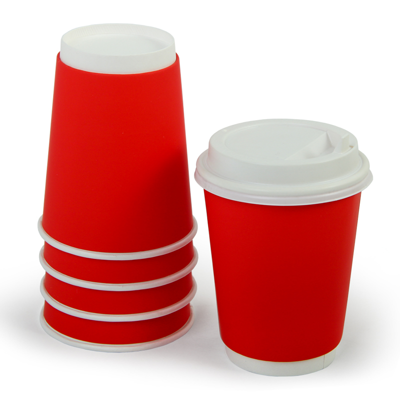 товар Бумажный двухслойный стакан 350 мл красный софт тач STDR035st