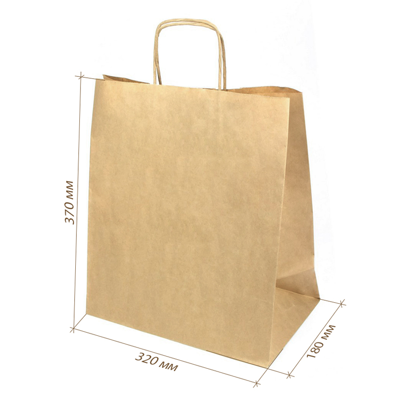 товар Пакет крафт с кручеными ручками, 320*180*370, 78 KPK132