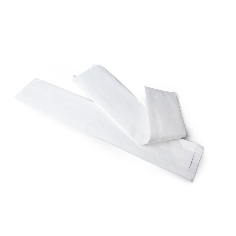 Бумажный крафт пакет с плоским дном, плоский пакет, белый, 110*50*610 мм