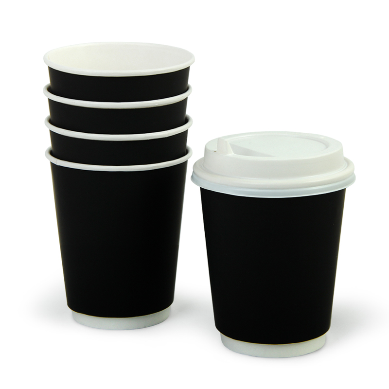 товар Бумажный двухслойный стакан 250 мл черный софт тач STDC025st