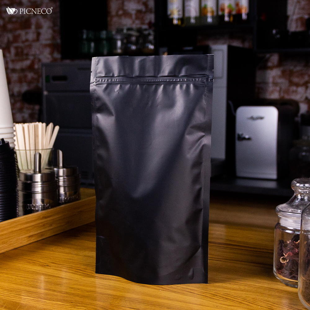 товар Дой-пак металлизированный пакет 170*300 мм, черный матовый, зип-лок замок ZL170Cm