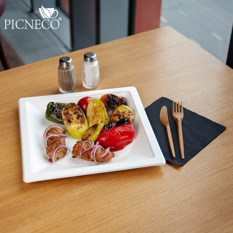 товар Тарелка квадратная с бортиком, из сахарного тростника, 260 мм TL260