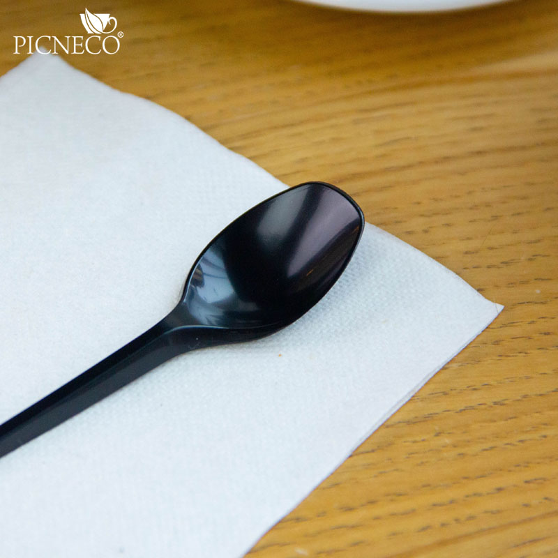 товар Пластиковая чайная черная ложка ПРЕМИУМ, 130 мм SPP204C