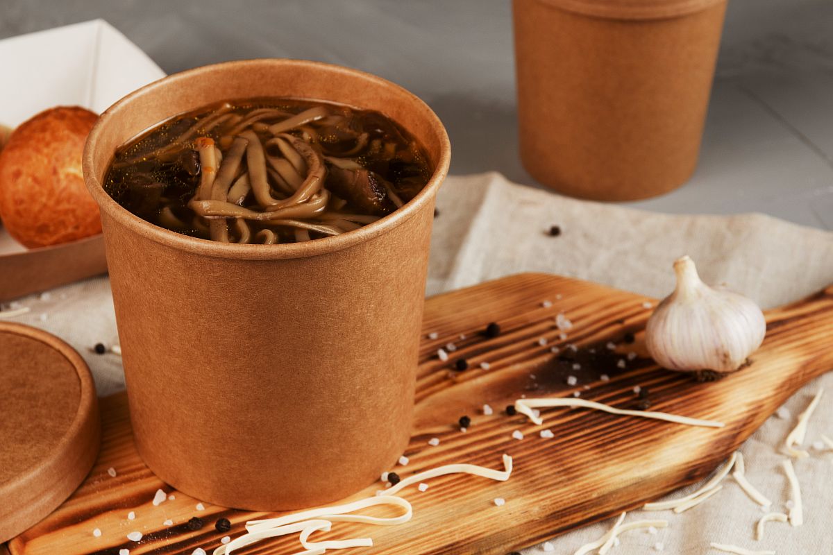 товар Одноразовая супница крафт с бумажной крышкой, 760 мл BK047