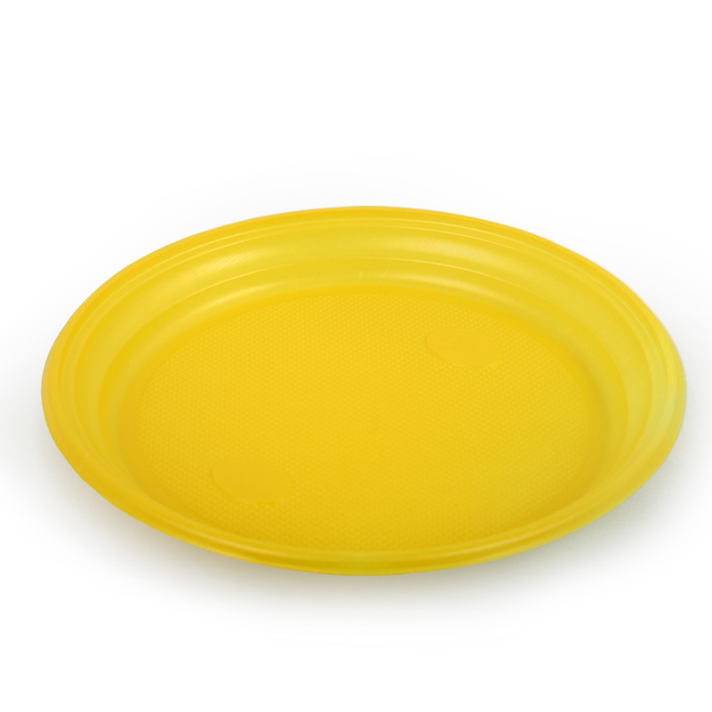 Тарелка пластиковая 205 мм, желтая