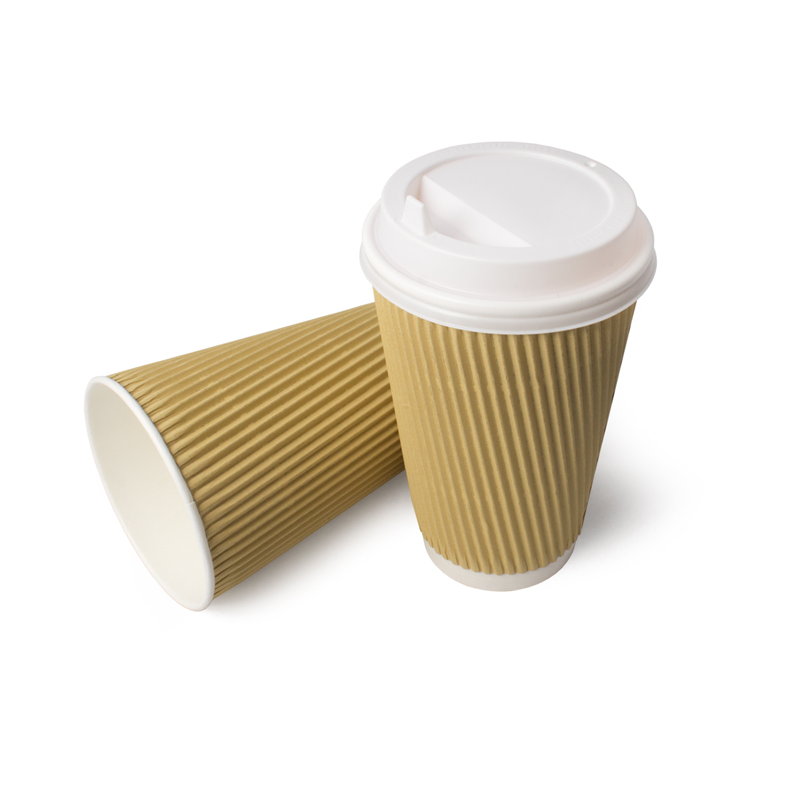 товар Бумажный гофрированный стакан, бежевый, 450 мл (макс. 500 мл) ST045BJ