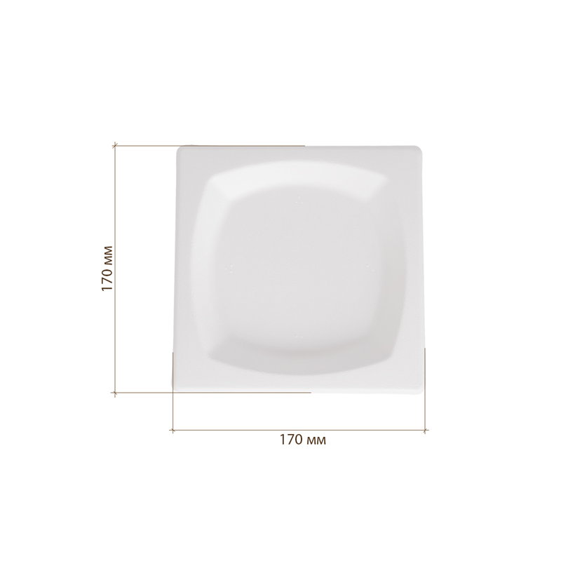 товар Тарелка квадратная с бортиком, из сахарного тростника, 170 мм TL170