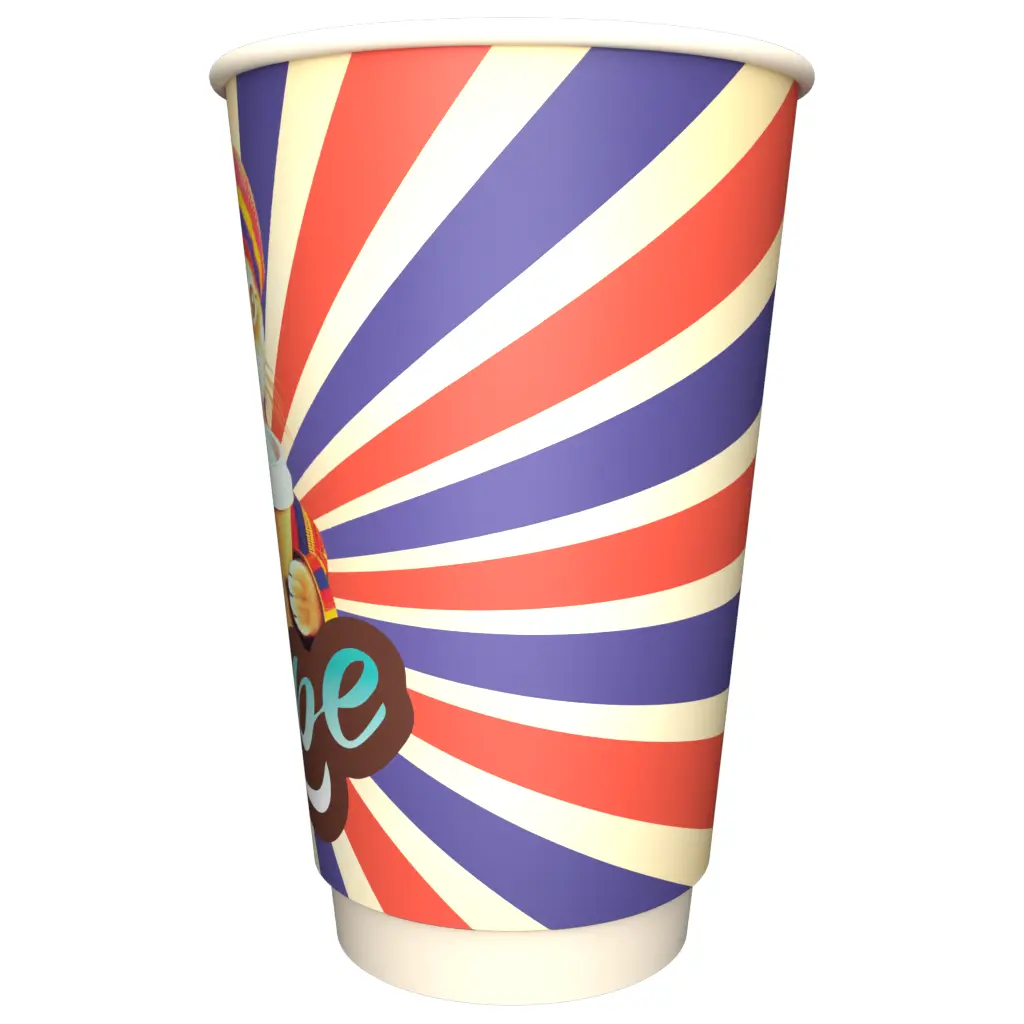 товар Бумажный стакан с рисунком "Фанки Котики" 450 мл, двухслойный STD425Fc