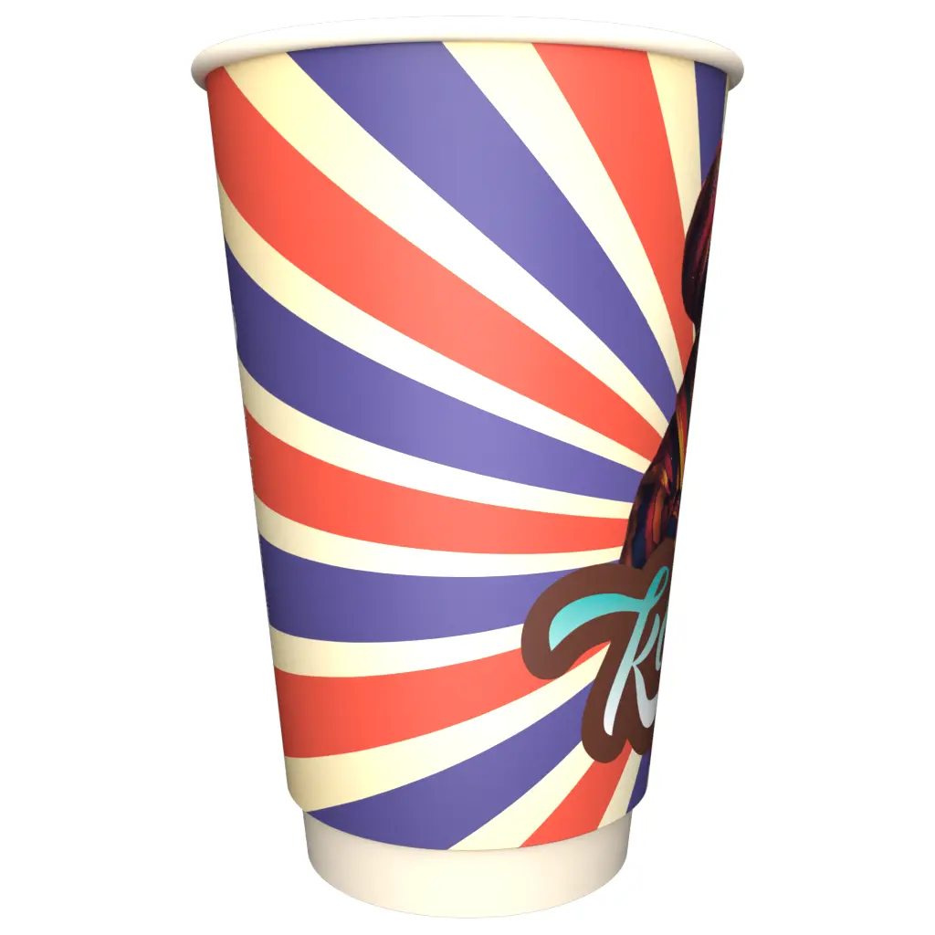 товар Бумажный стакан с рисунком "Фанки Котики" 450 мл, двухслойный STD425Fc