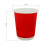 Бумажный двухслойный стакан 250 мл красный софт тач