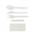 Набор белых приборов в инд. упаковке (нож, вилка, ложка, салфетка, зубочистка)